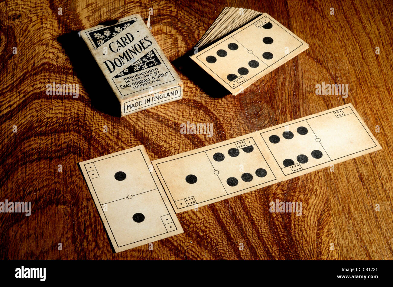 vintage card domino game Stock Photo