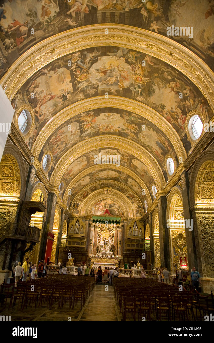 Malta, Valletta, listed as World Heritage by UNESCO, St John's Co-Cathedral Stock Photo