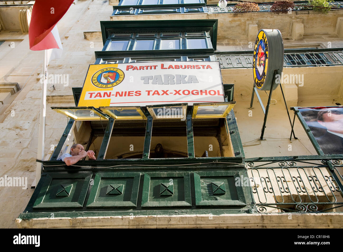 Malta, Valletta, listed as World Heritage by UNESCO, the Maltese Labour Party Headquarters and