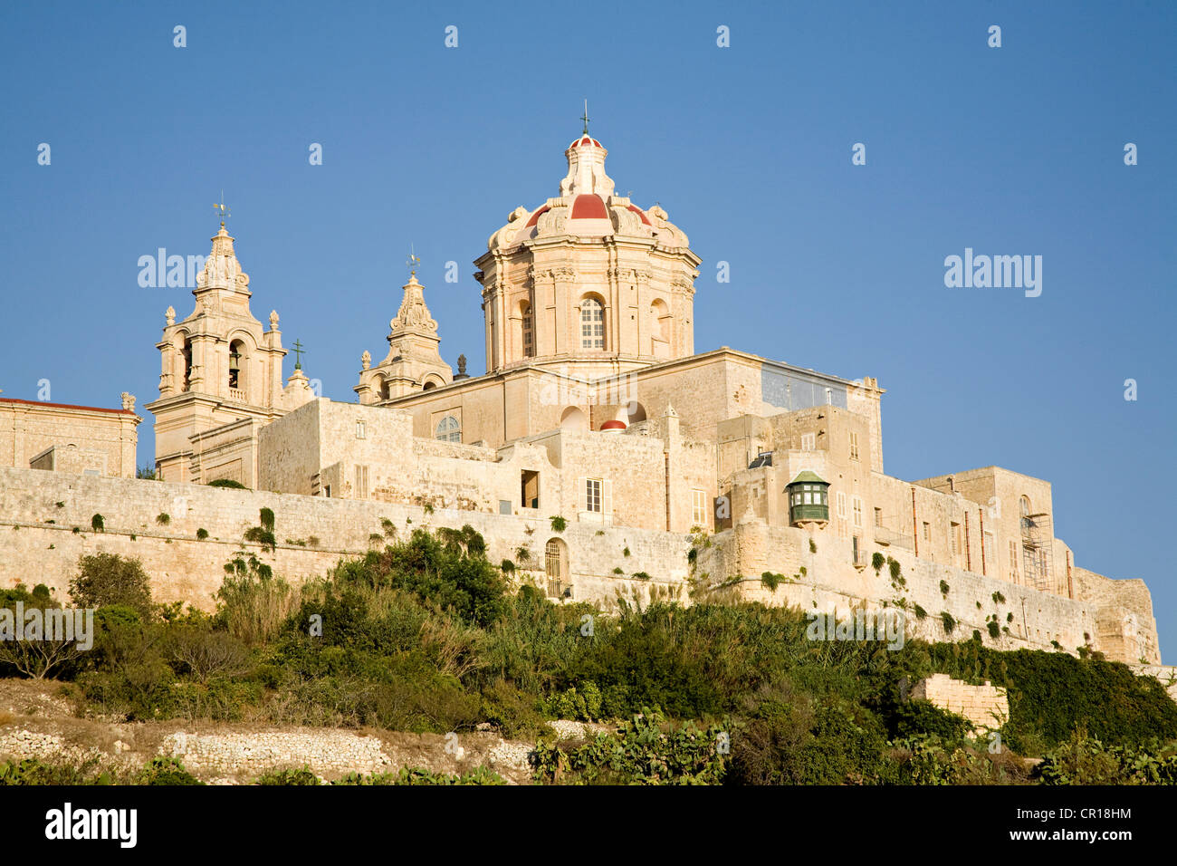 Malta, Mdina, fomer capital city of Malta, St Paul Cathedral Stock Photo