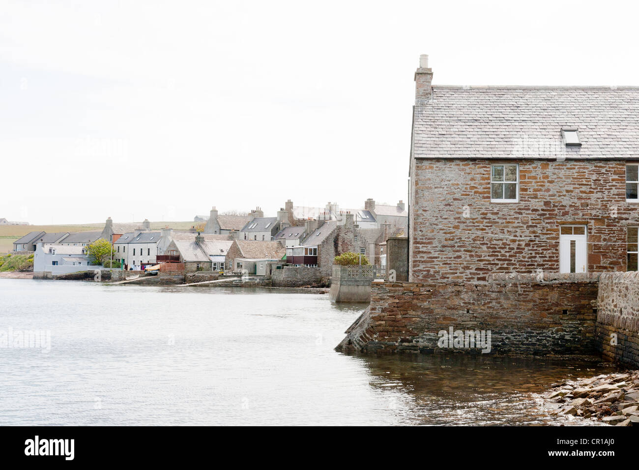 Saint Margaret's Hope, Orkney Islands,  Scotland old traditional cottages Stock Photo