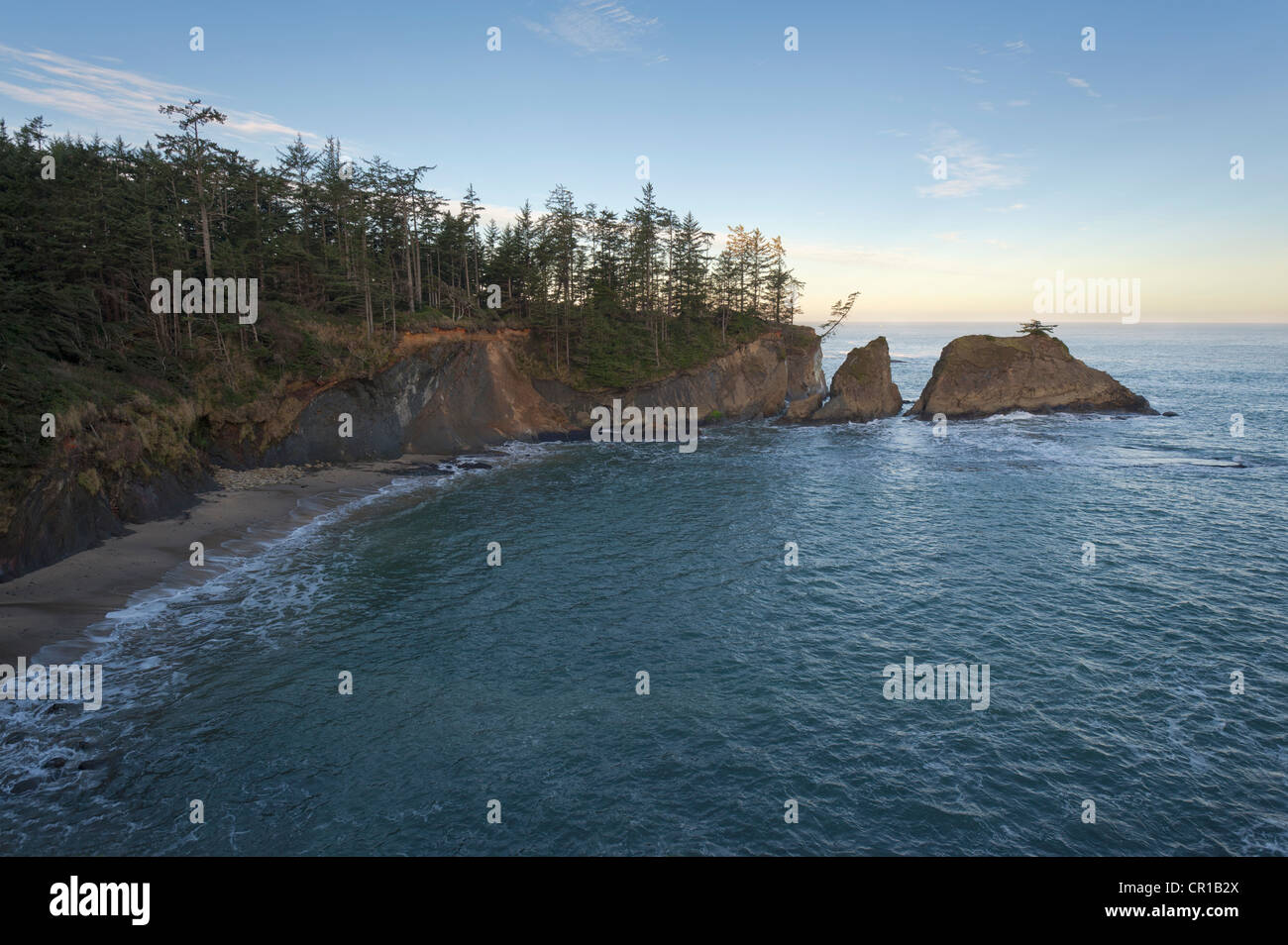 USA, Oregon, Coos County, Shore Acres State Park, Coastal view Stock Photo