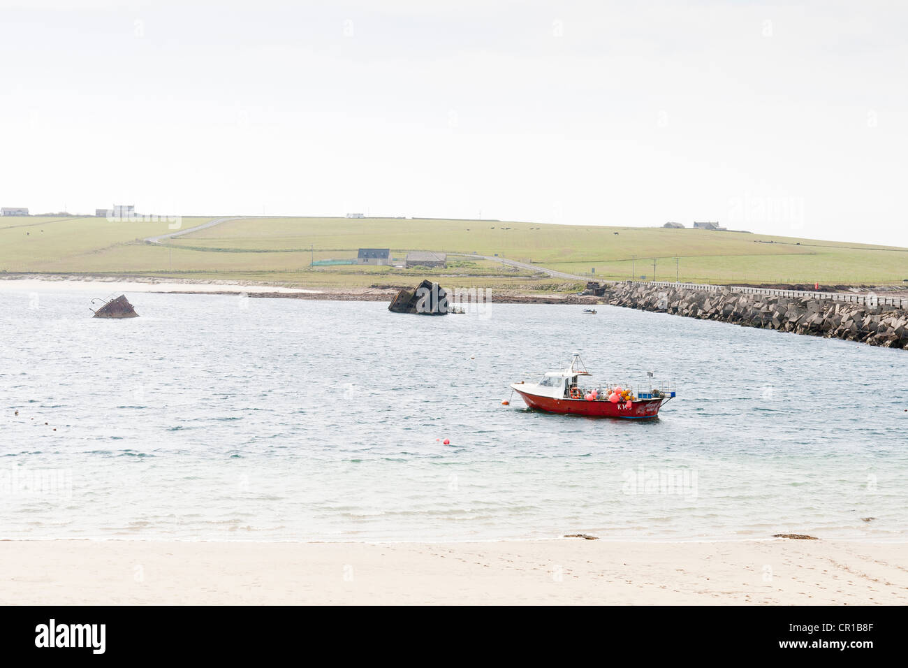 The Churchill Barrier on the Orkney Islands Stock Photo