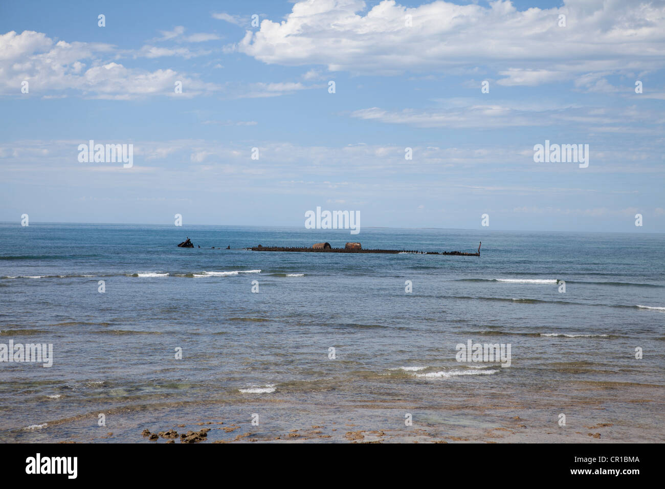 View of the SS Mildura shipwreck of the coast of Lighthouse bay