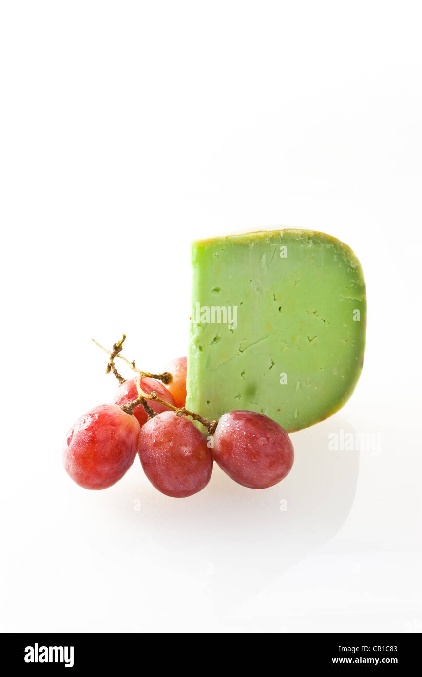 Spicy Japanese wasabi cheese with grapes Stock Photo Alamy