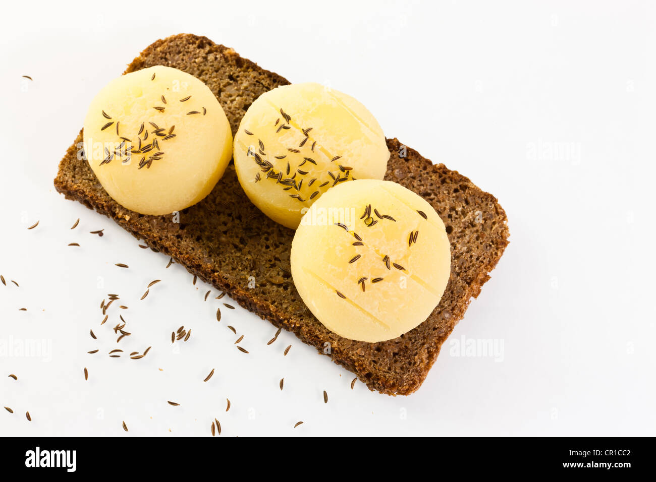 Traditional food of Frankfurt, German hand cheese or Harz cheese with