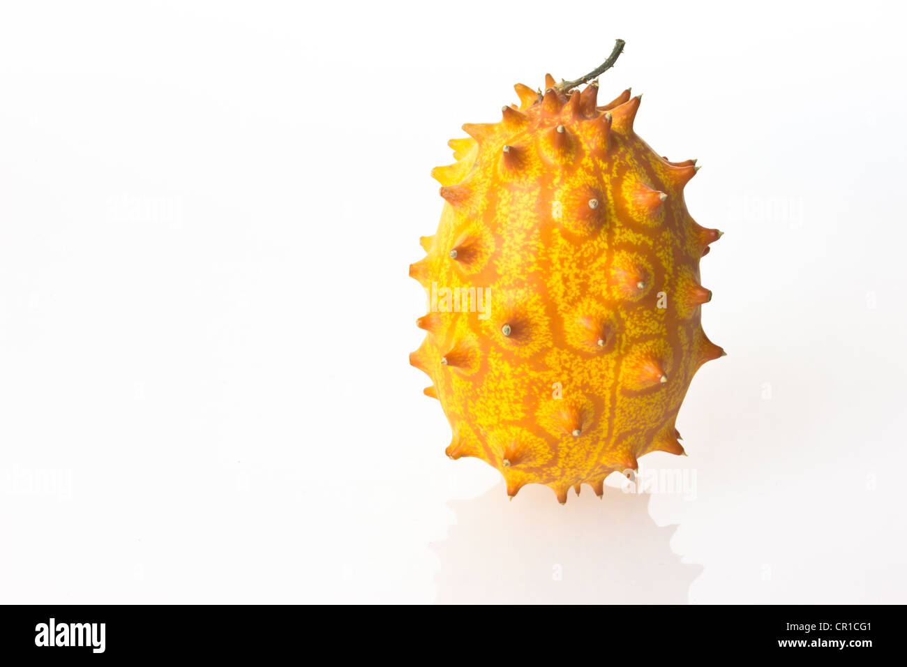 Kiwano, Horned Melon or African Horned Cucumber (Cucumis metuliferus) Stock Photo