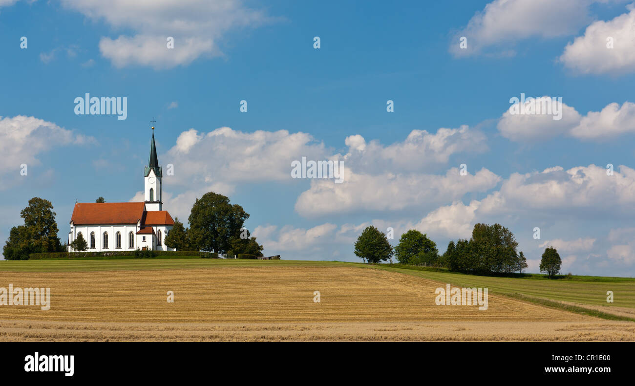 Solitary church in the countryside, Bavaria, Germany, Europe Stock ...