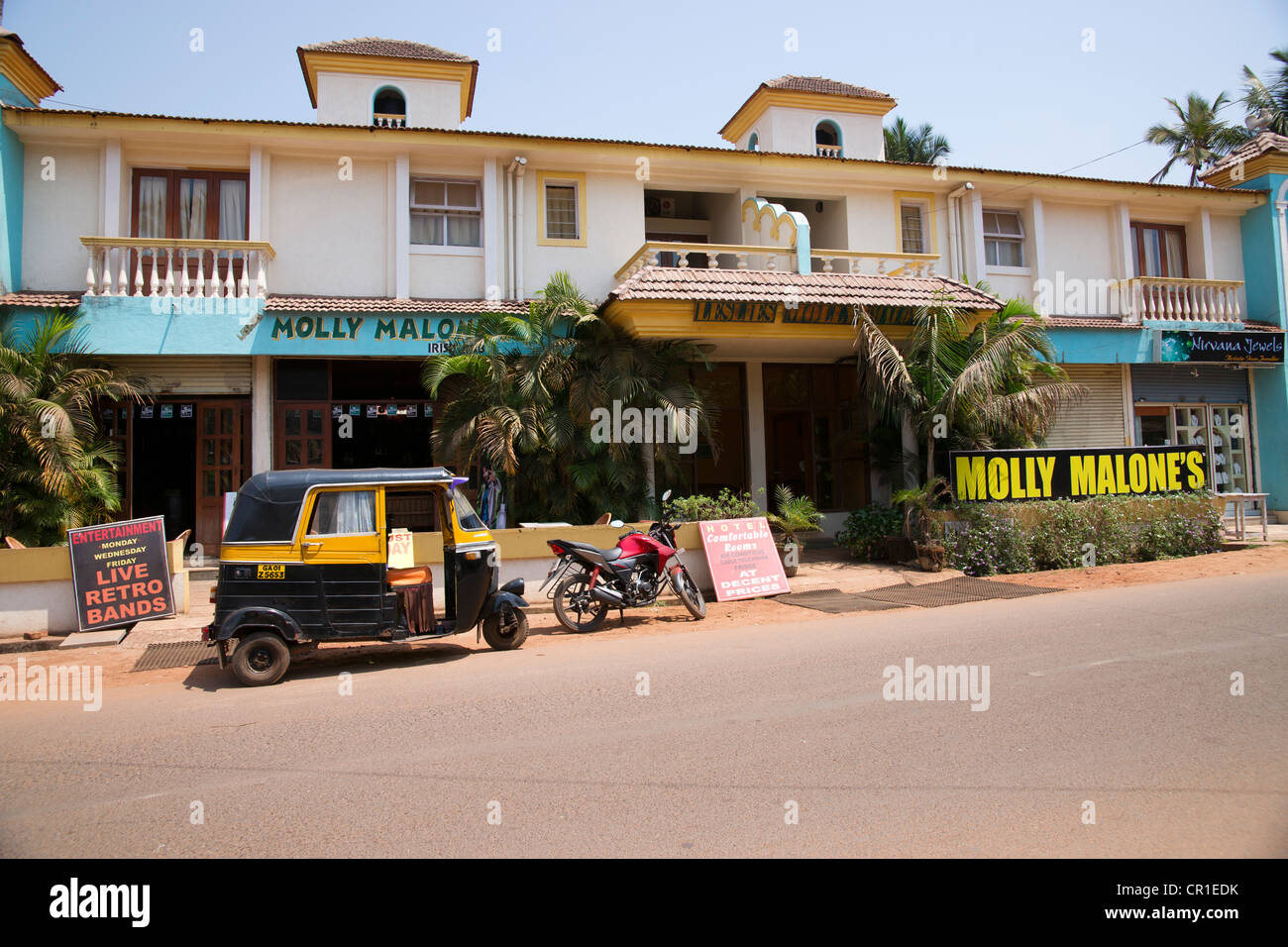 A Tuk Tuk Parked Outside The Irish Bar In Calangute Goa
