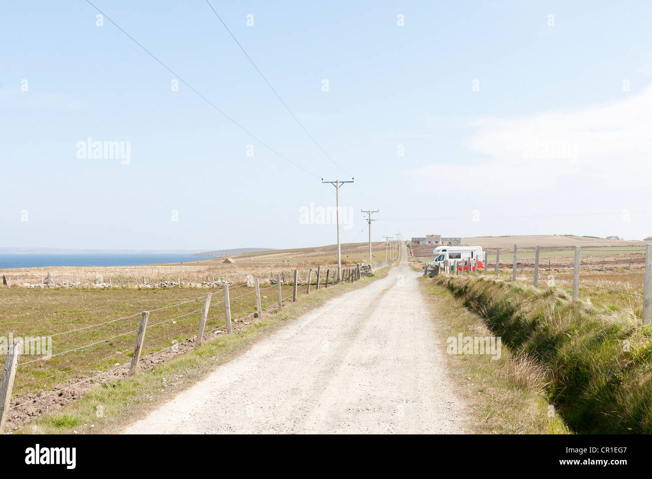 Hoxa Head, Orkney Islands, Scotland a country lane Stock Photo