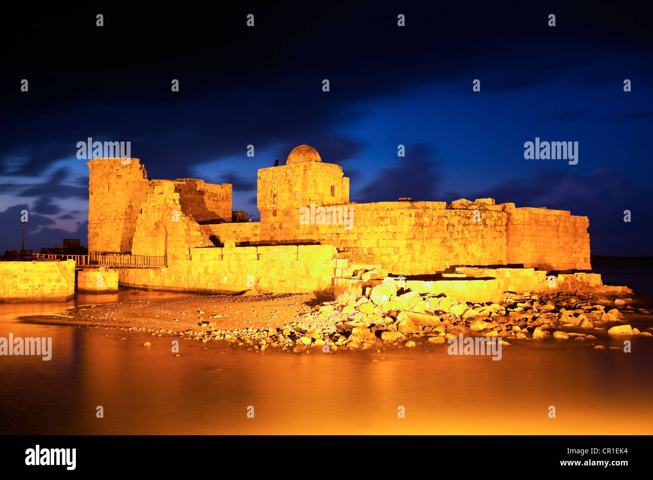 Lebanon, Sidon, Sidon Sea Castle at dusk Stock Photo Alamy