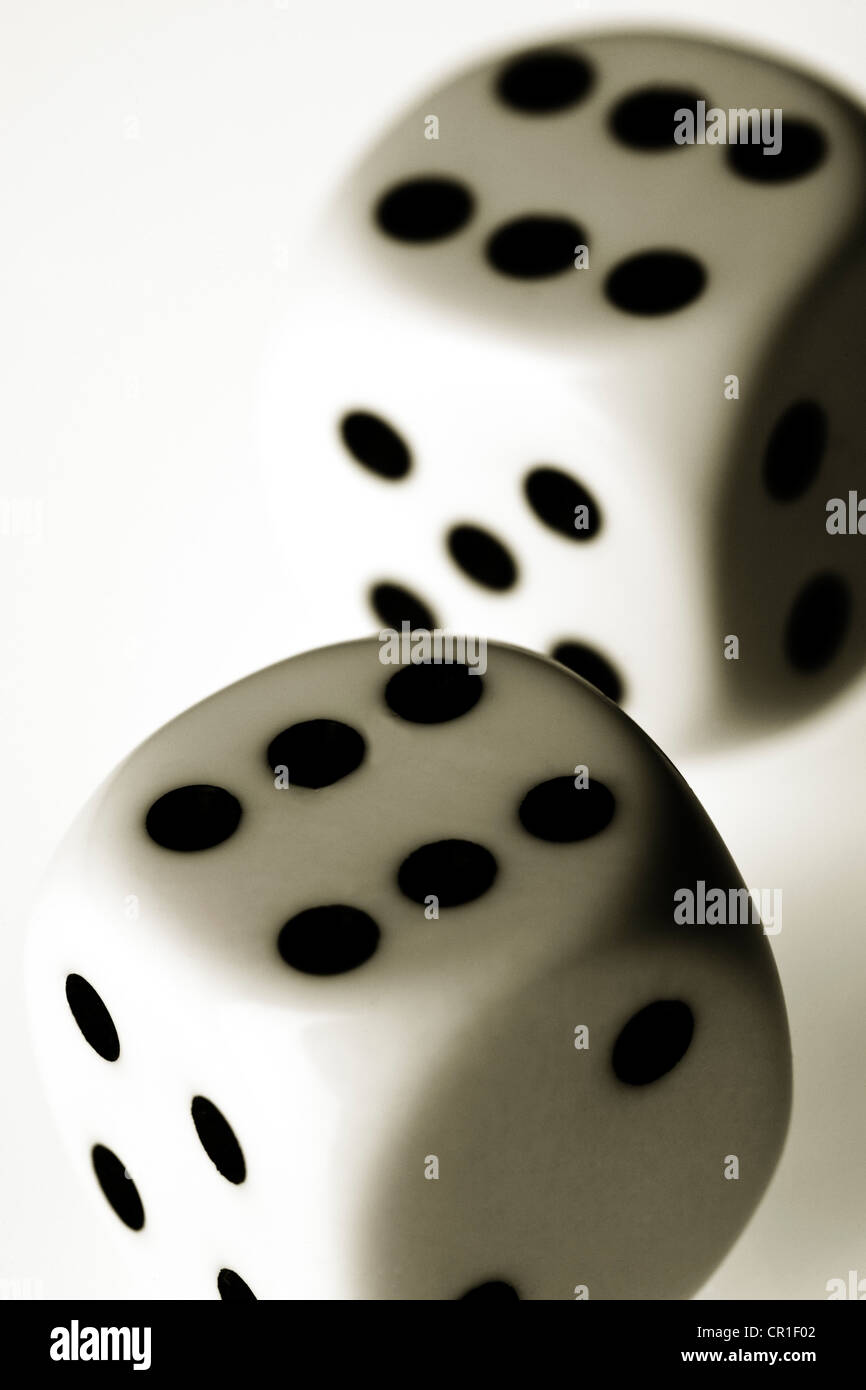 Two dice, sixes Stock Photo Alamy
