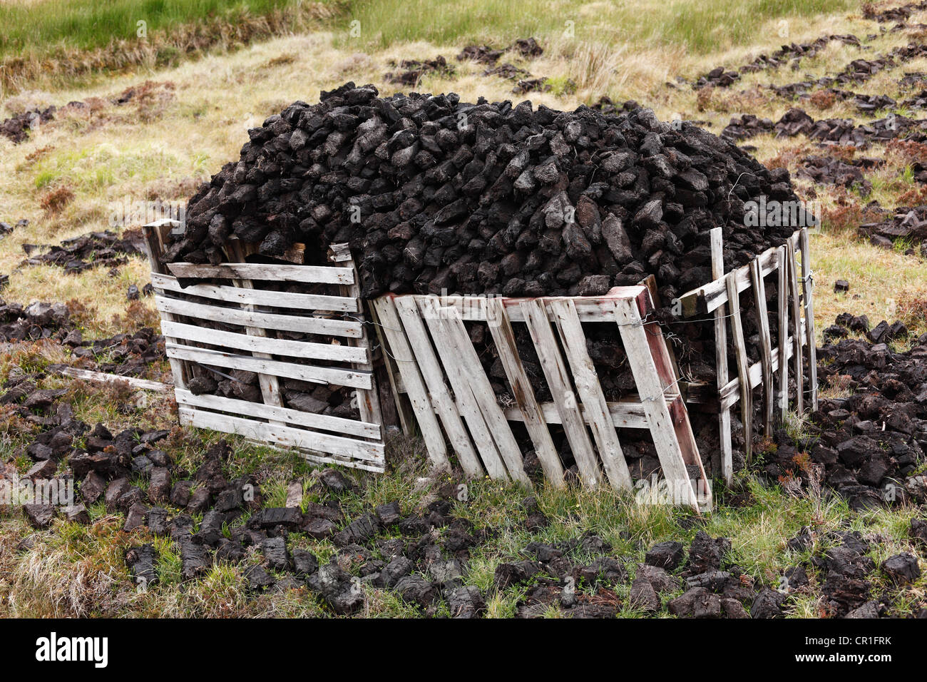 Peat cutting, Glencolumbcille, or Glencolumbkille, County Donegal, Ireland, Europe, PublicGround Stock Photo