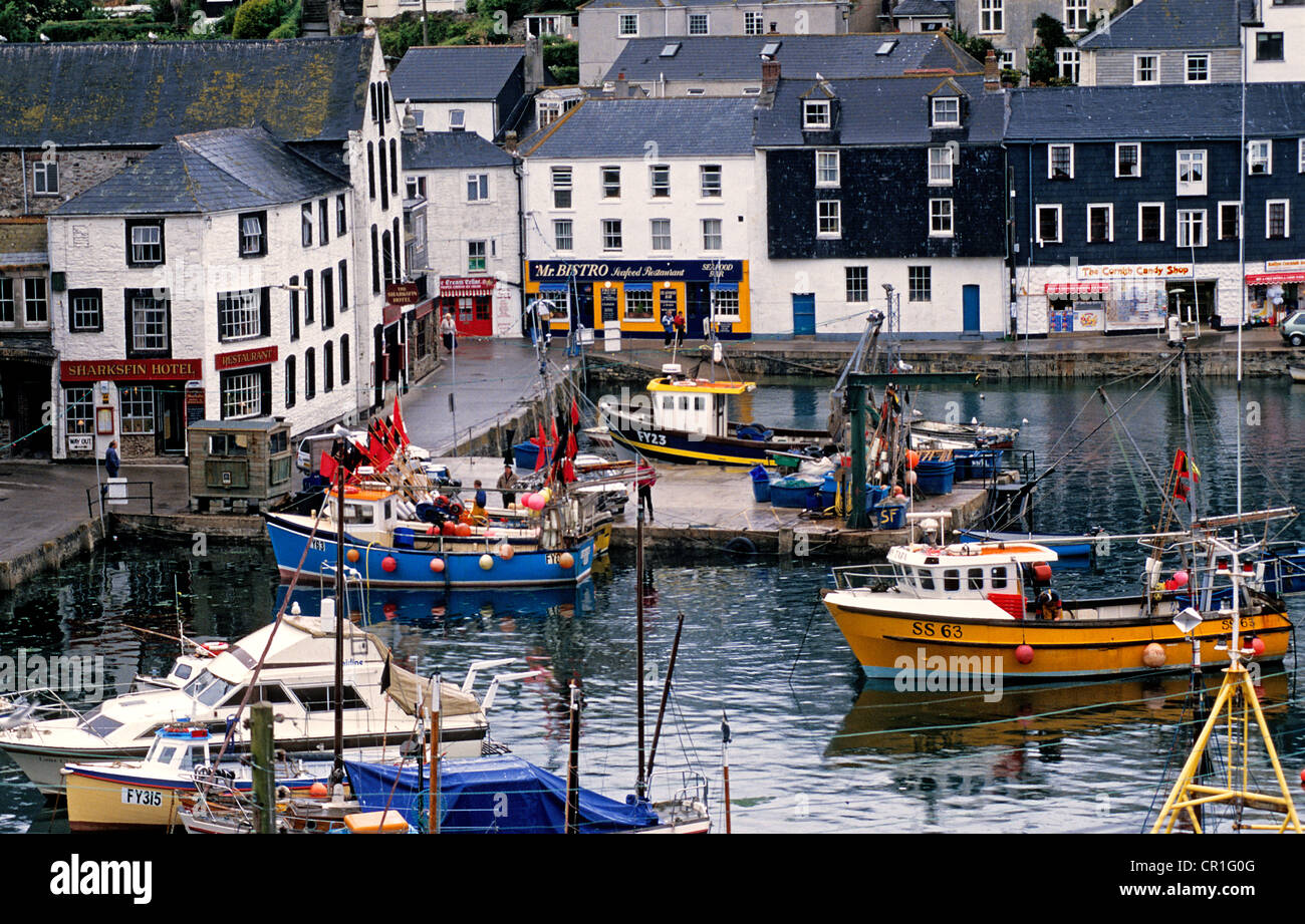 United Kingdom, Cornwall, Megavissey, fishing harbour Stock Photo