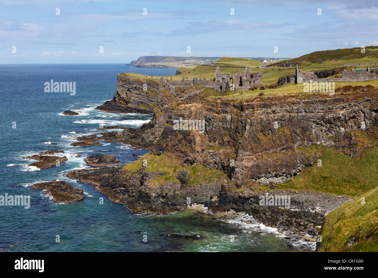 Dunluce Castle, Antrim Coast, County Antrim, Northern Ireland, Great Britain, Europe Stock Photo