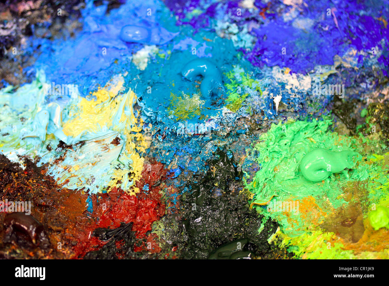 Closeup palette of artist Stock Photo Alamy