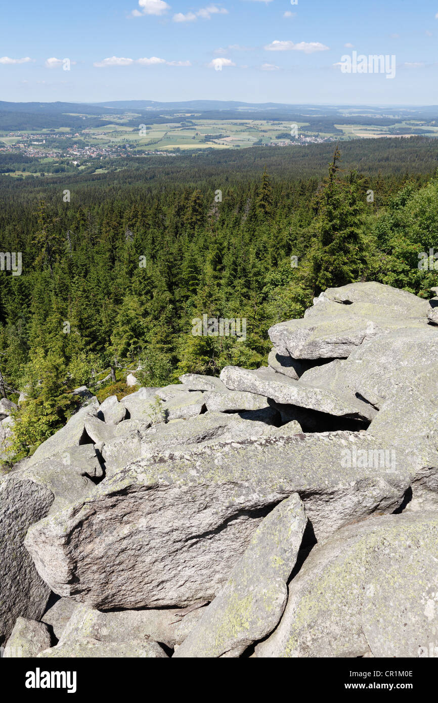 Rock formation, Koesseine massif, Fichtelgebirge mountain range, Upper Franconia, Franconia, Bavaria, PublicGround Stock Photo