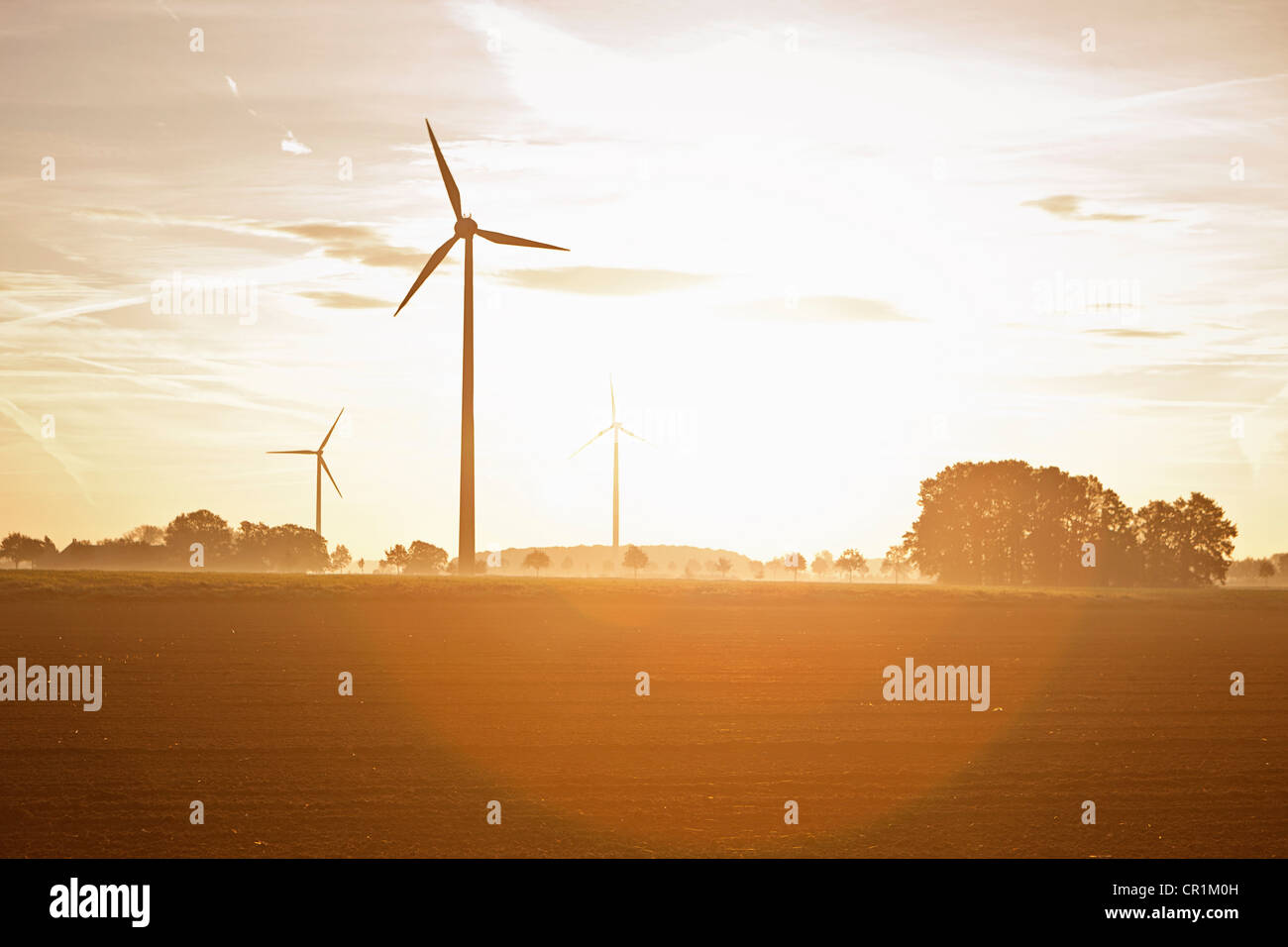 Wind turbines in rural landscape Stock Photo - Alamy