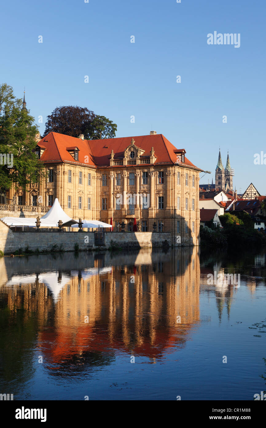 Villa Concordia, Bamberg Cathedral, Regnitz, Bamberg, Upper Franconia, Franconia, Bavaria, Germany, Europe, PublicGround Stock Photo