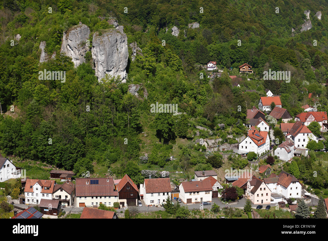Streitberg, market town of Wiesenttal, Franconian Switzerland, Upper Franconia, Franconia, Bavaria, Germany, Europe Stock Photo