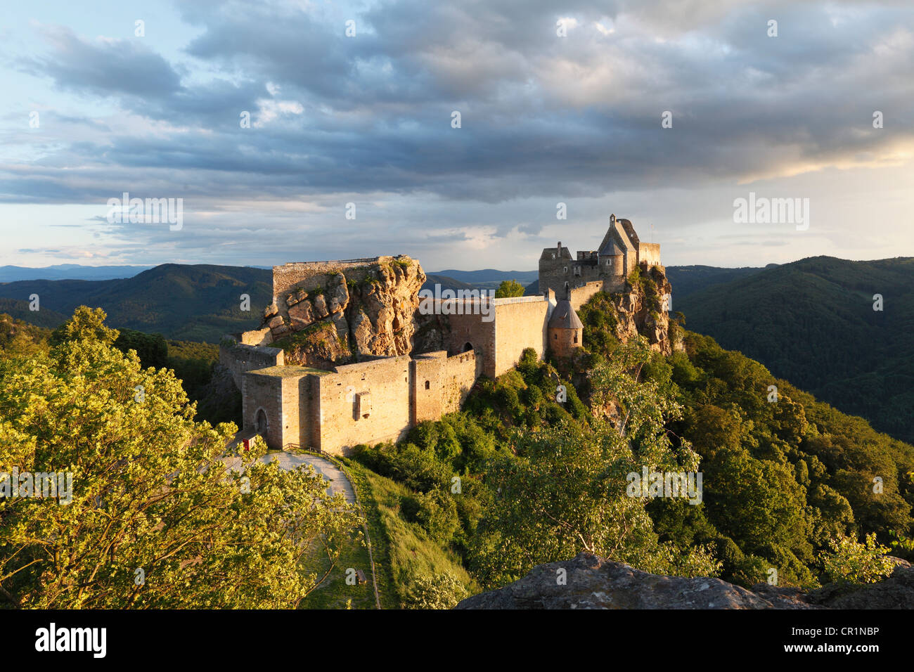 Burgruine Aggstein castle ruins, Wachau, Lower Austria, Austria, Europe Stock Photo
