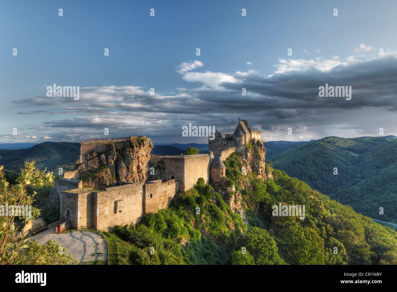 Burgruine Aggstein castle ruins, Wachau, Lower Austria, Austria, Europe Stock Photo