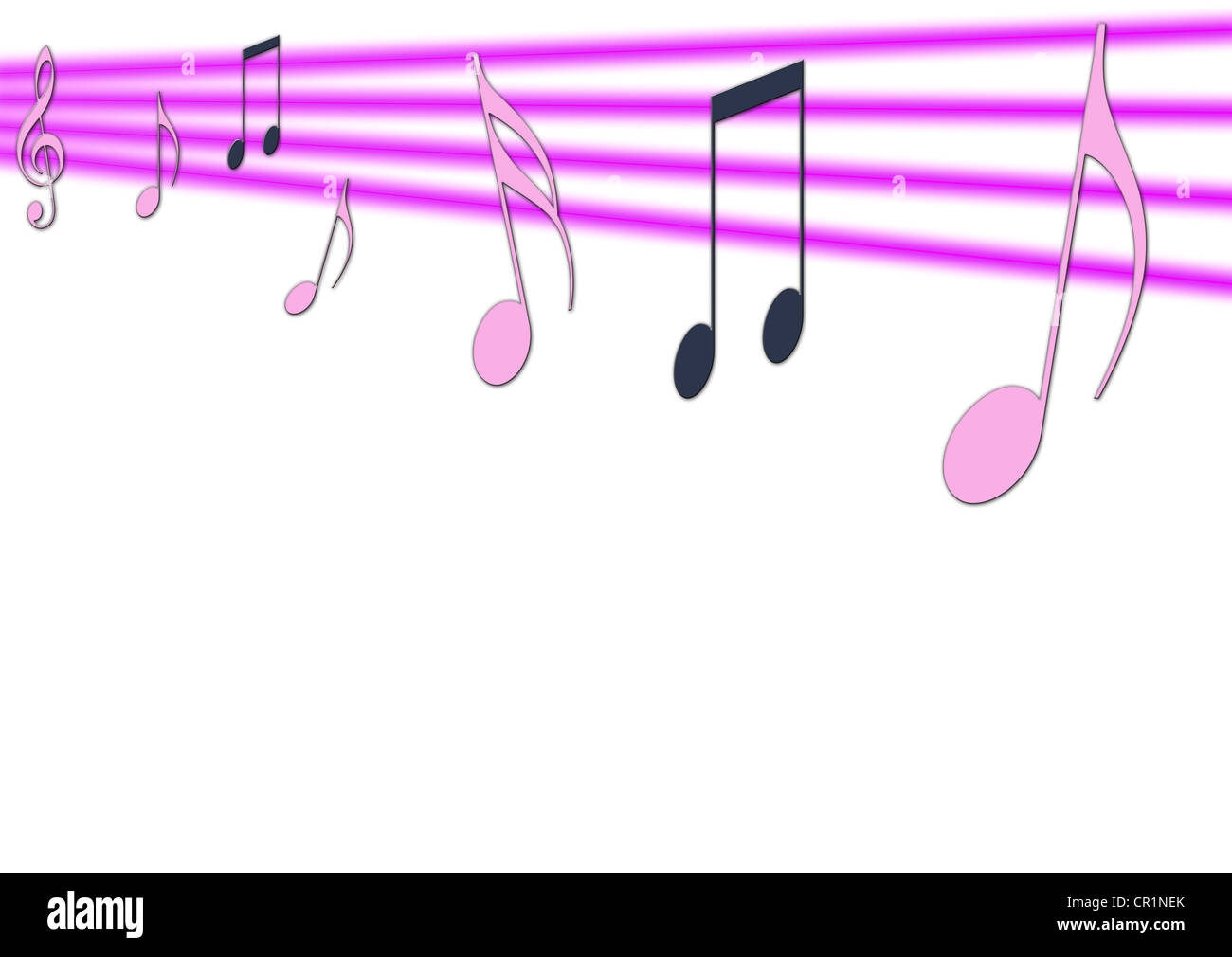 Music notes, illustration Stock Photo