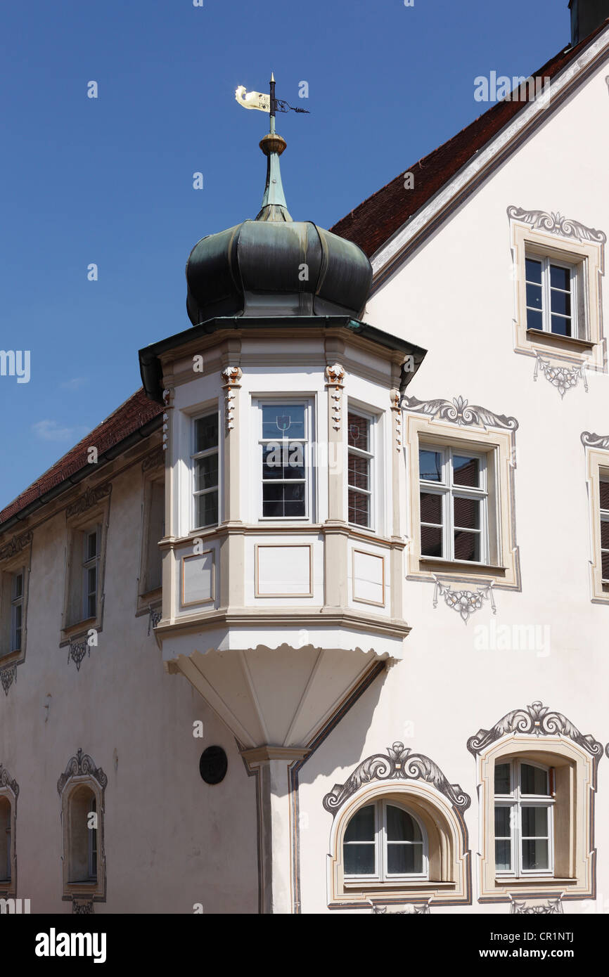 Erkerhaus, bay-fronted house, city hall, Graefenberg, Franconian Switzerland, Upper Franconia, Franconia, Bavaria Stock Photo