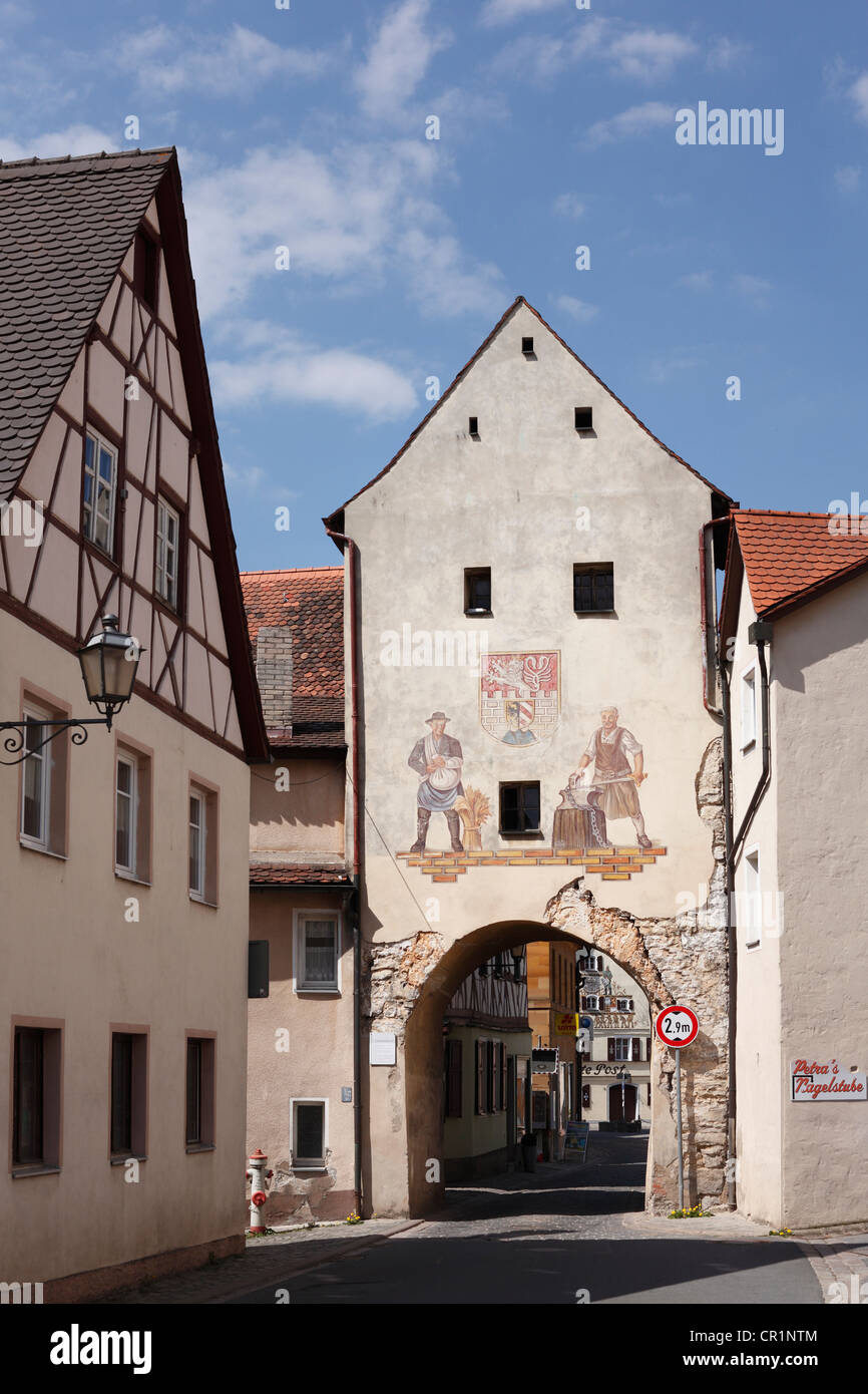 Hiltpoltsteiner Tor gate, Graefenberg, Franconian Switzerland, Upper Franconia, Franconia, Bavaria, Germany, Europe Stock Photo
