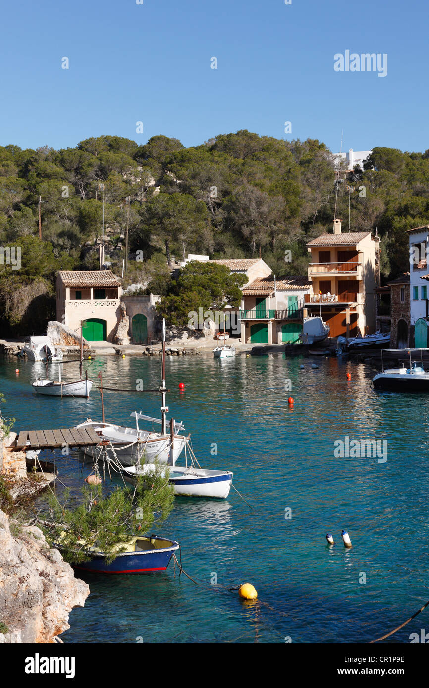Port in Cala Figuera, Santanyi, Majorca, Balearic Islands, Spain, Europe Stock Photo