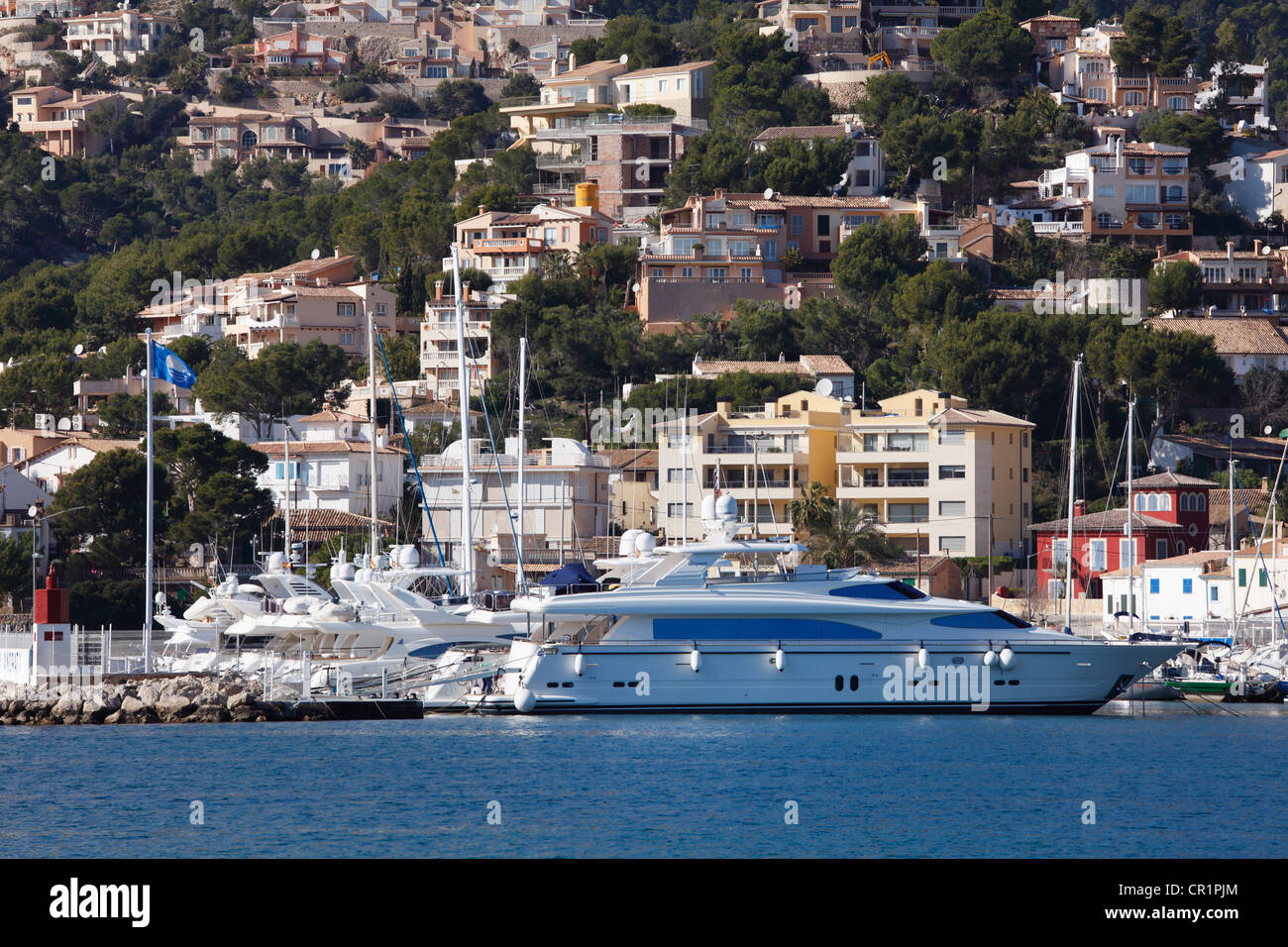 Port d'Andratx harbour, Majorca, Mallorca, Balearic Islands, Spain, Europe Stock Photo