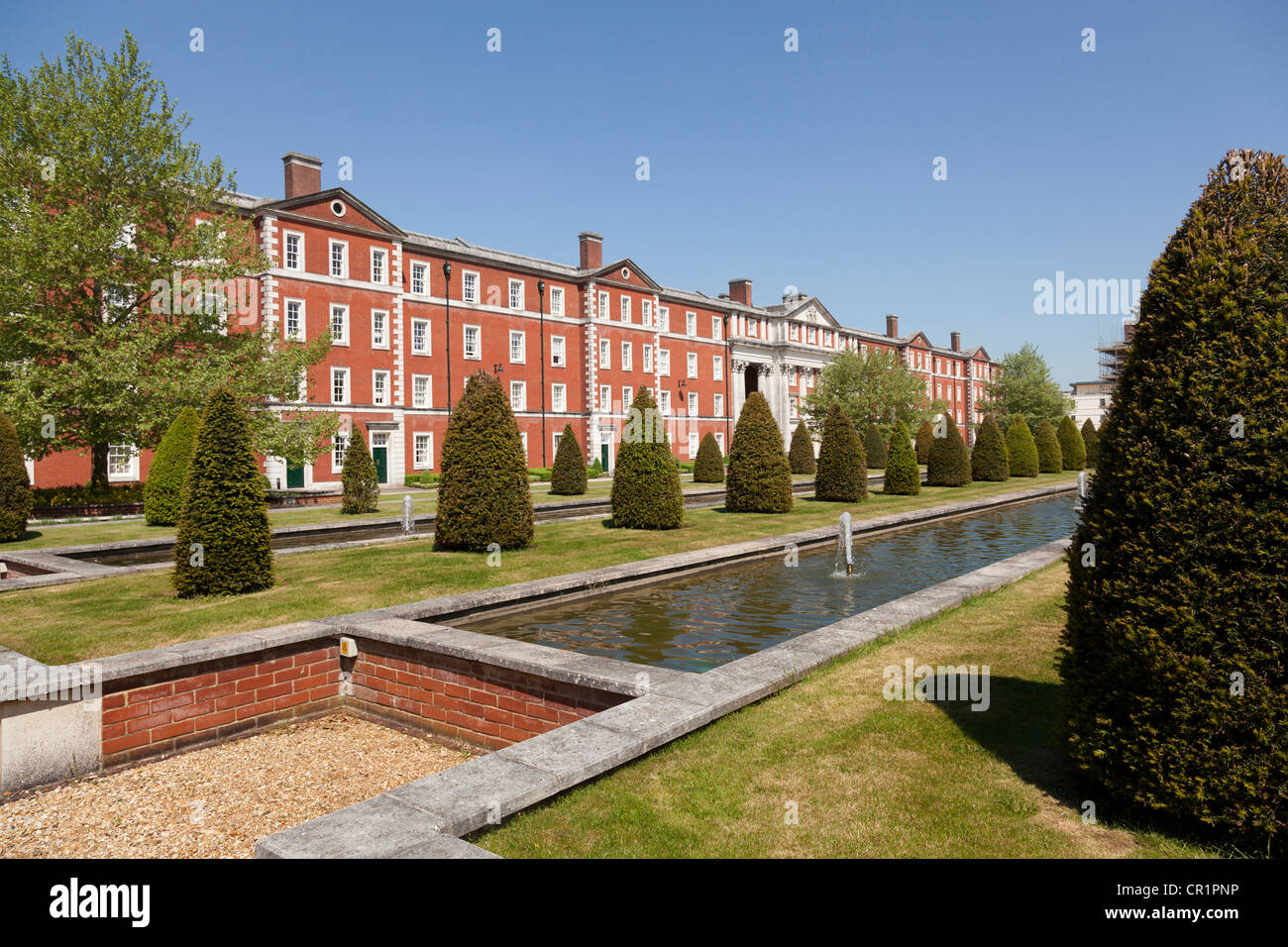 The Formal Gardens and fountain in Peninsula Square Winchester Stock Photo