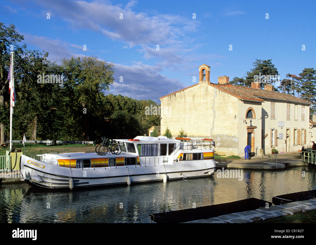 France, Haute Garonne, near Toulouse, Canal du Midi UNESCO World Heritage, Negra Lock Stock Photo