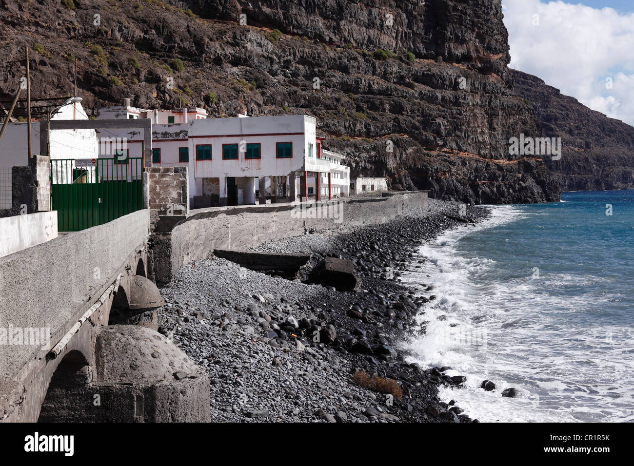Ruins of a former banana harbour, La Rajita near La Dama, La Gomera island, Canary Islands, Spain, Europe Stock Photo