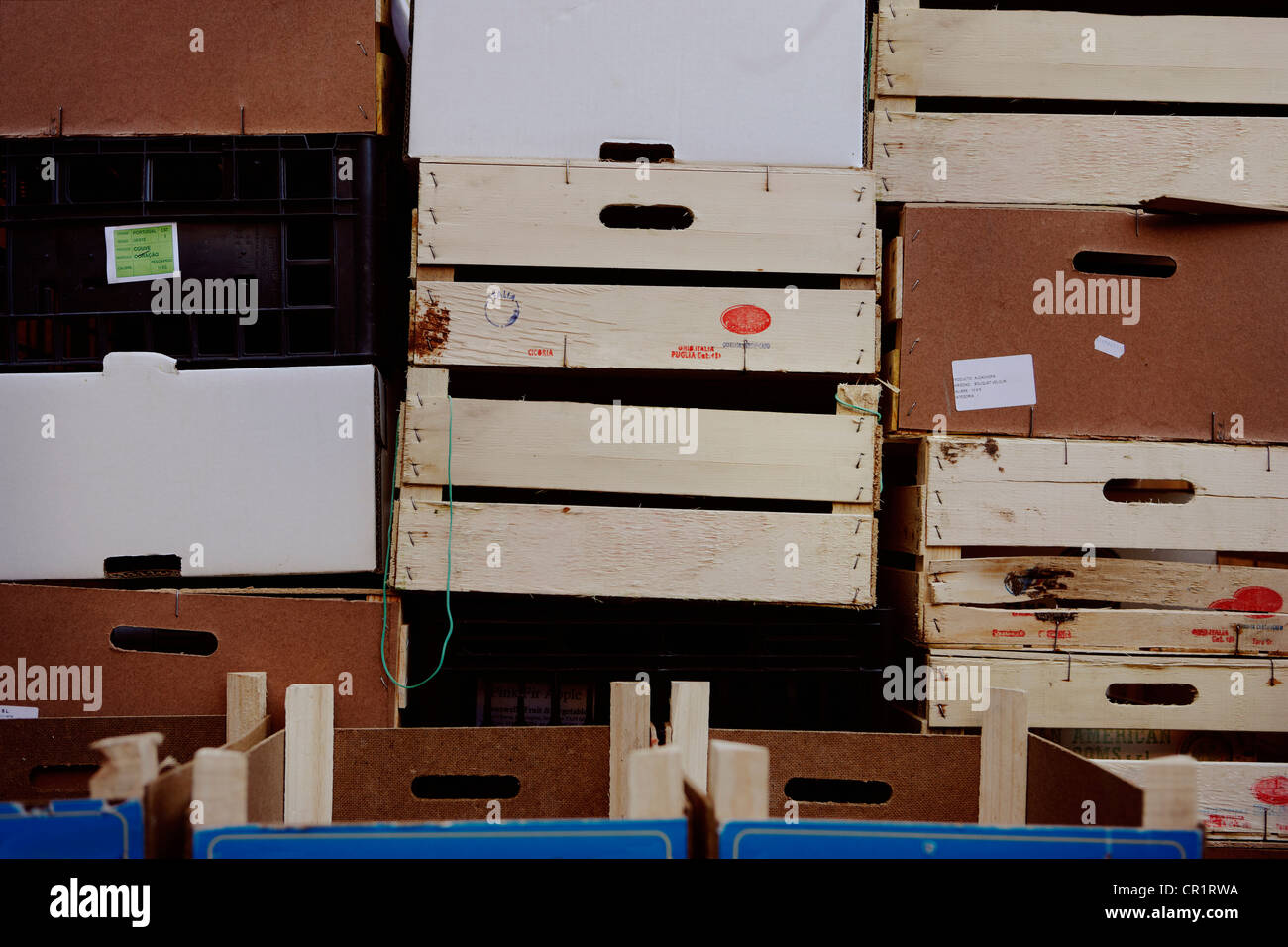 Empty boxes stacked together Stock Photo Alamy