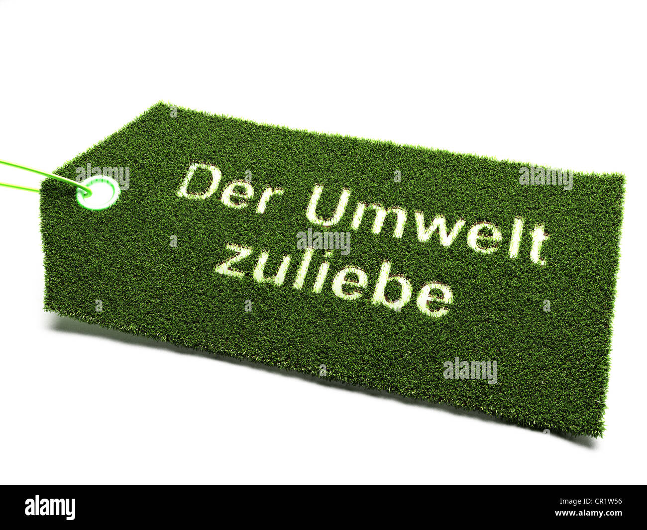 Label Made Of Grass Der Umwelt Zuliebe German For For The Sake Of Stock Photo Alamy