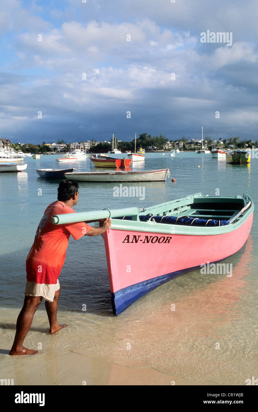 Mauritius, District of Riviere du Rempart, GrandBaie, boats in the bay
