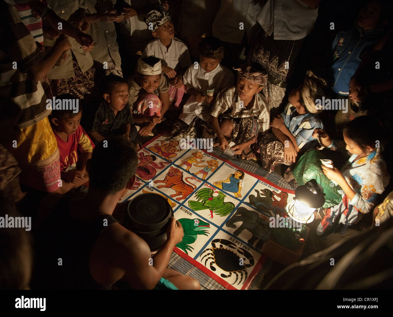 Children gambling at Candidasa Stock Photo