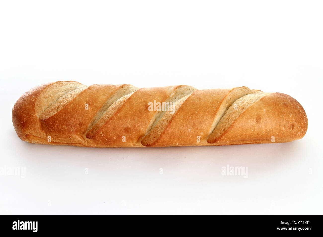 French bread loaf on a white background Stock Photo - Alamy