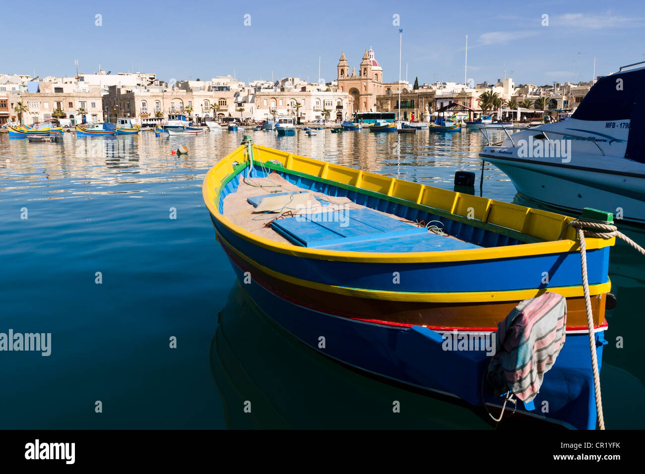 Marsaxlokk harbour, Malta Stock Photo