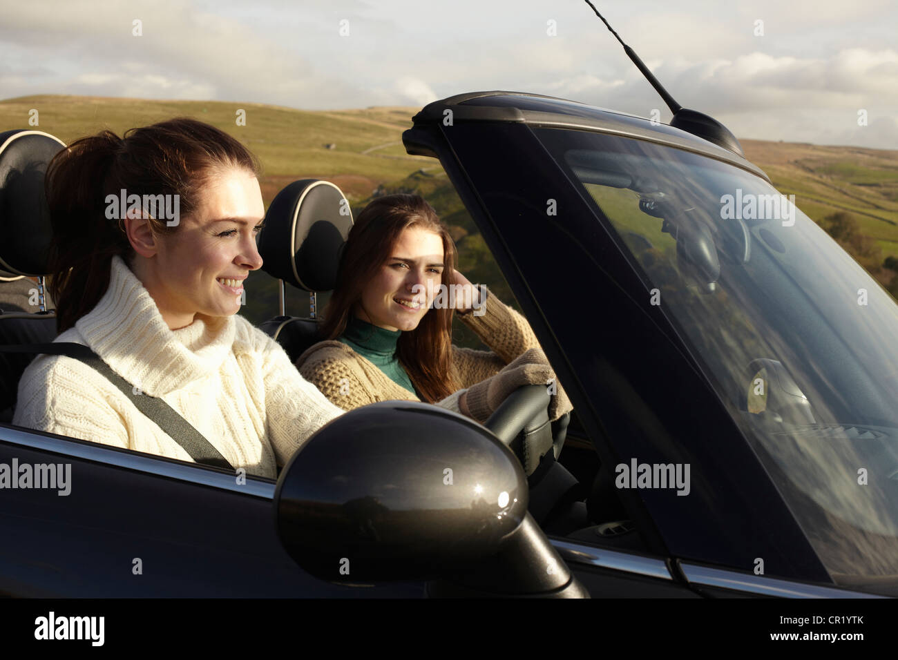 Young lady driving car movement hi-res stock photography and images - Alamy