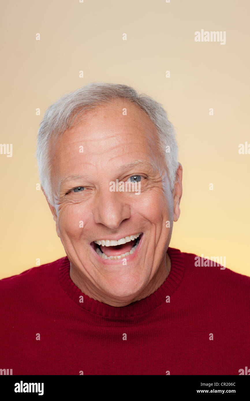 Senior man laughing camera hi-res stock photography and images - Alamy