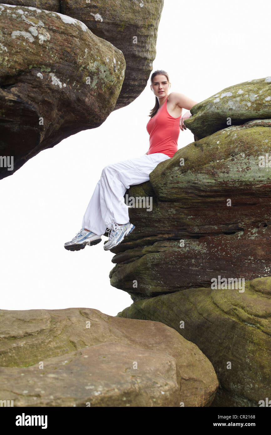 Mountaineer sitting on rock hi-res stock photography and images - Alamy