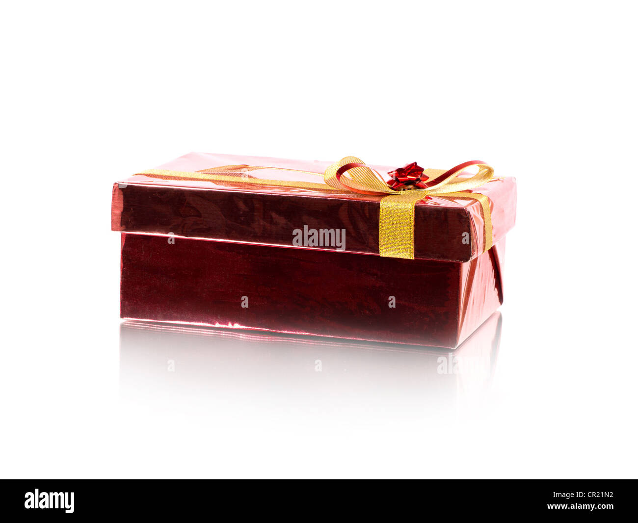 Red Gift Box on white background Stock Photo - Alamy