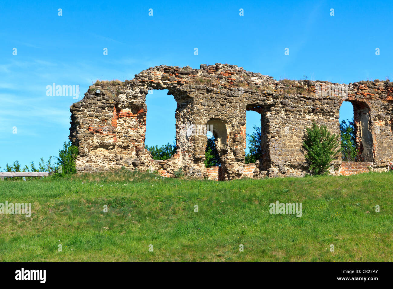 A ruined wall close to castle Güssing, Austria Stock Photo