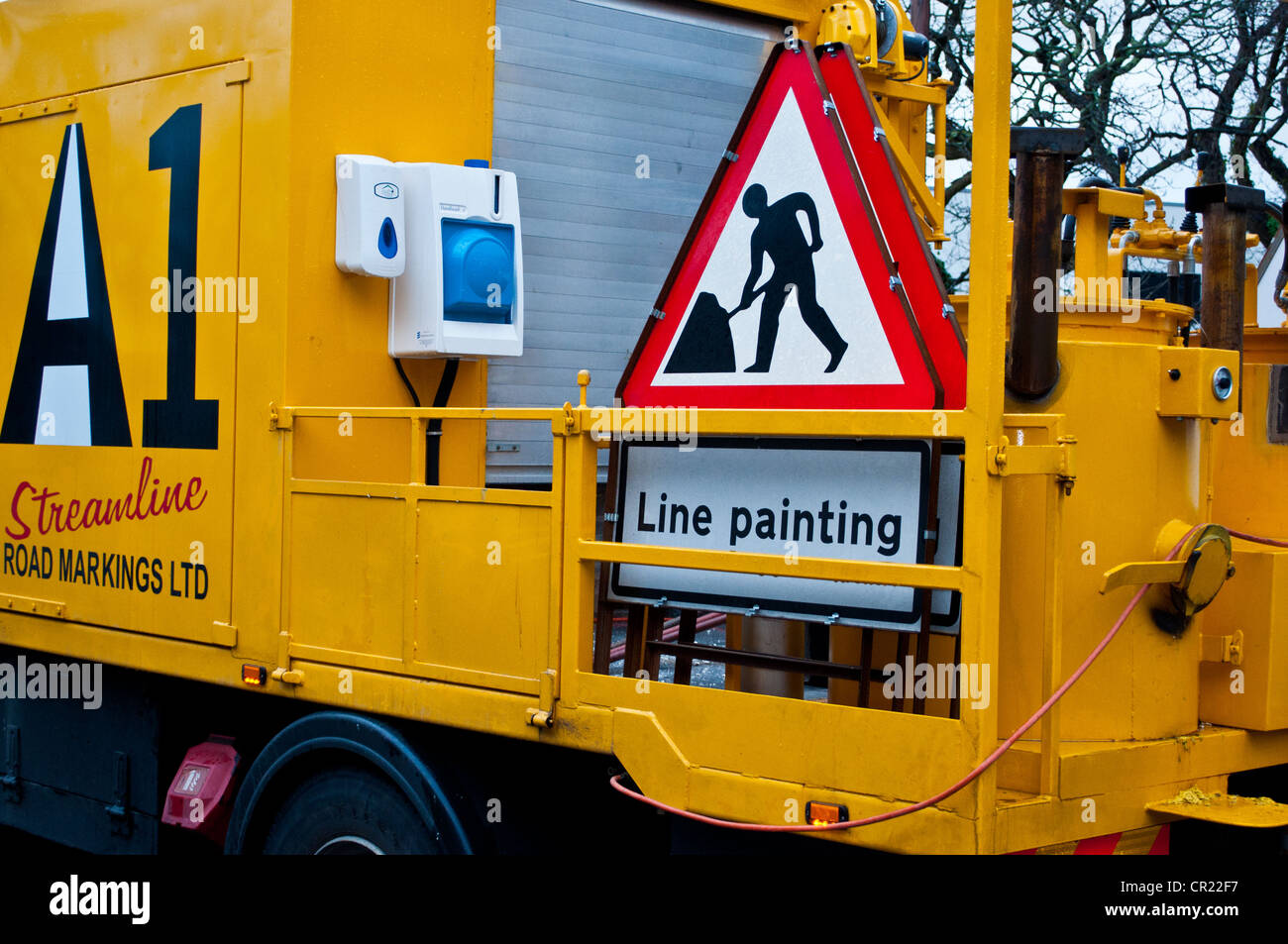 Line painting in car park Stock Photo Alamy