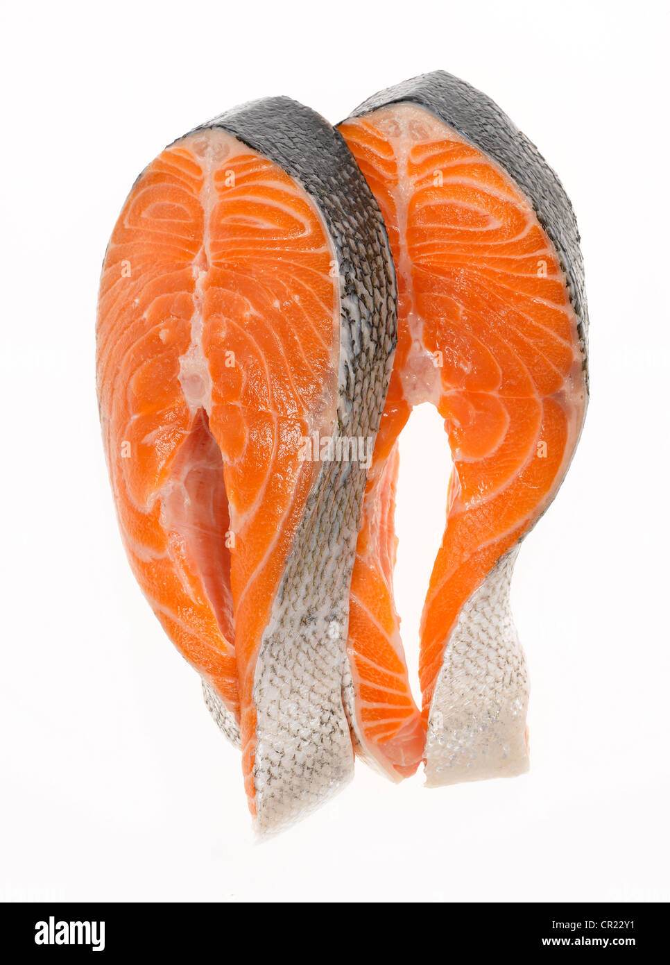 salmon steaks Stock Photo
