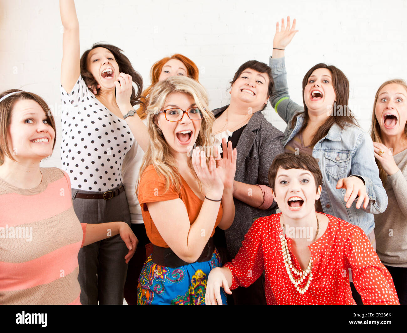 Studio Shot portrait of young women Stock Photo