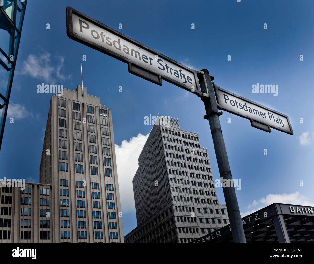 German street signs in city center Stock Photo