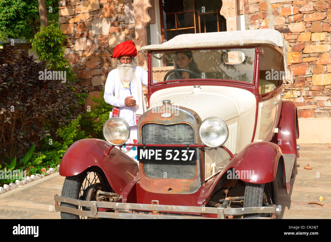 Vintage Ford Car In Ranakpur Rajasthan India Stock Photo Alamy